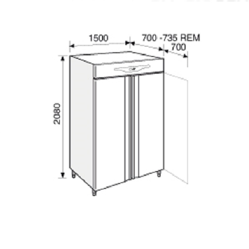 Armadio frigorifero in acciaio inox Linea Professional 1500