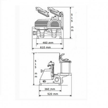 Affettatrice verticale Mod. F300 TS-V R PRO con piatto per salumi