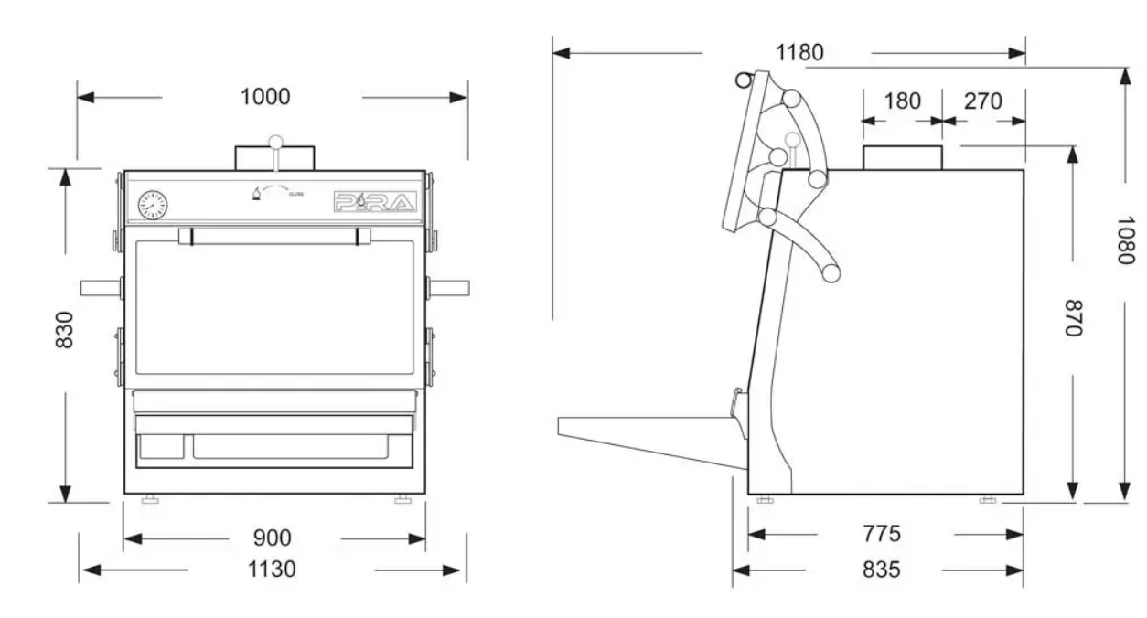 Dimensioni Forno a Carbone