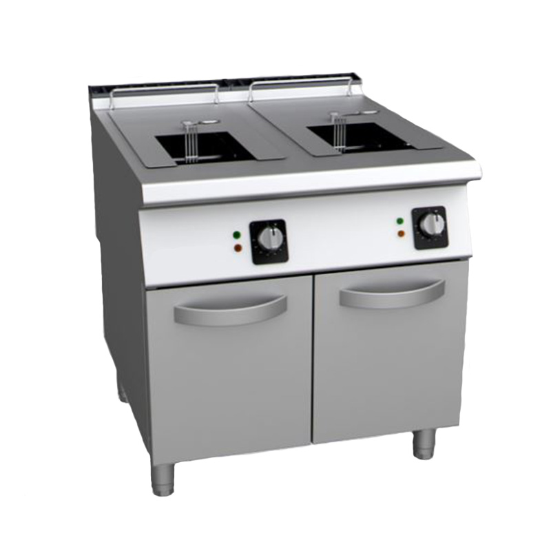 FRIGGITRICE ELETTRICA DUE VASCHE DA 15+15 LT CON MOBILE F-E7215