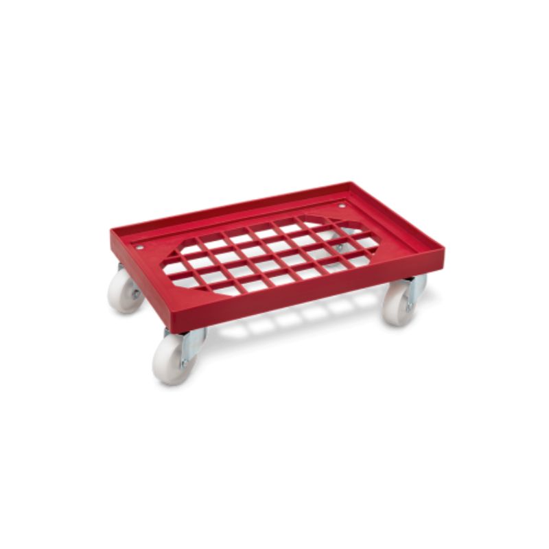 Carrello grigliato in plastica rosso