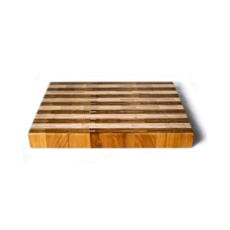 TAGLIERE IN LEGNO BICOLOR A CUBETTI CON ESSENZE DIVERSE DI LEGNO