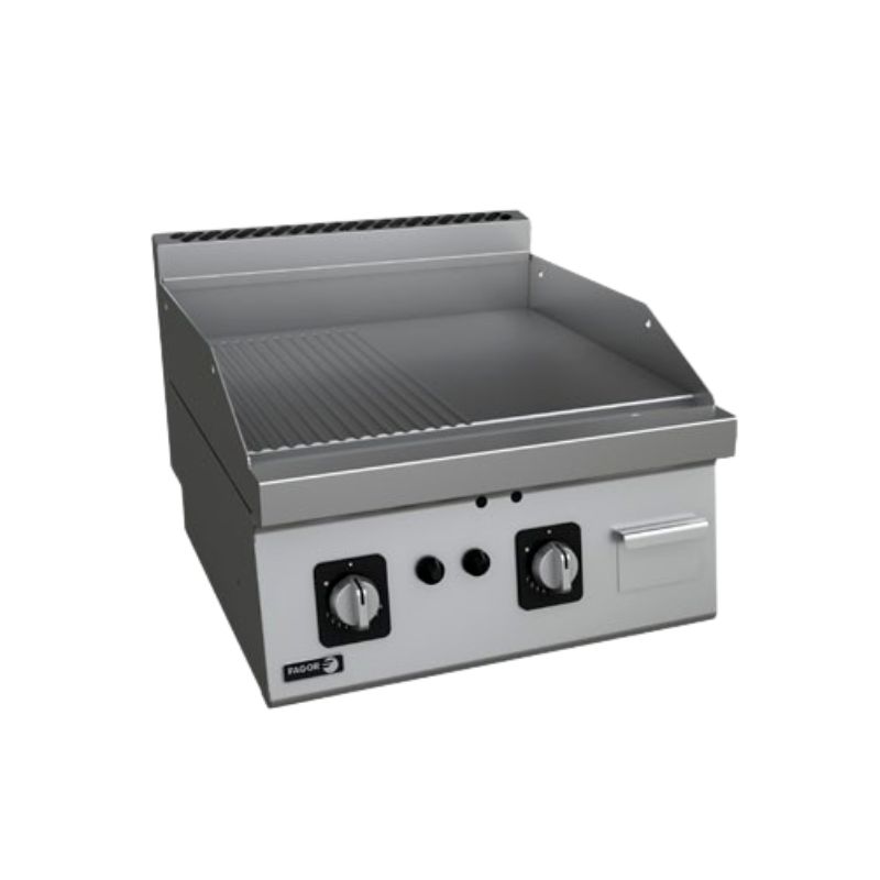 FRY TOP ELETTRICO PIASTRA LISCIA + RIGATA A DUE ZONE DI COTTURA