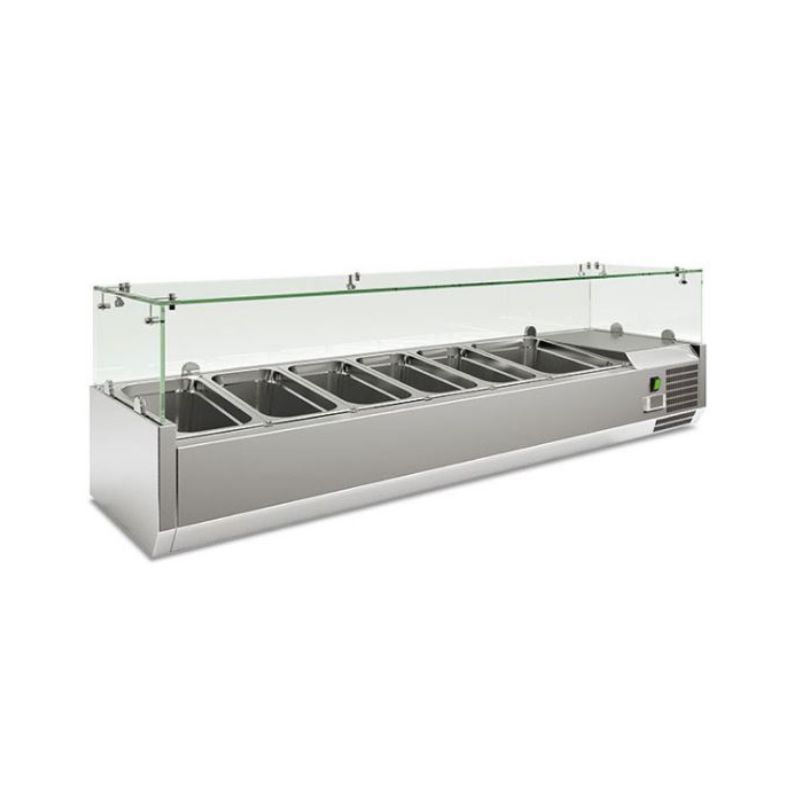 VETRINA REFRIGERATA PER BANCHI PIZZA IN ACCIAIO INOX